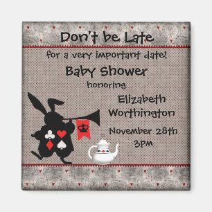 Aimant Wonderland Rabbit Baby shower Enregistrer la date