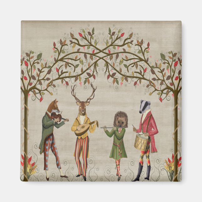 Aimant Woodland Animaux Minstrel Group (Devant)