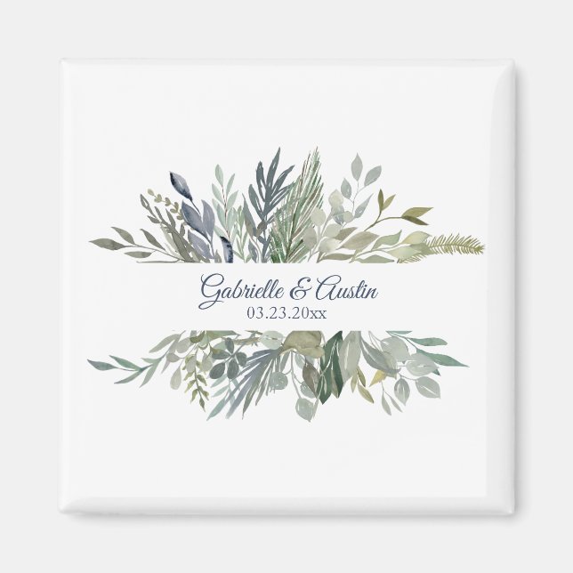 Aimant Woodland Foliage Wedding Favocat (Devant)