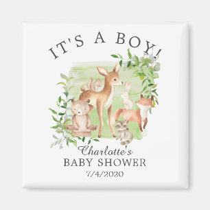 Aimant Woodland Friends Baby shower Favoriser l'aimant