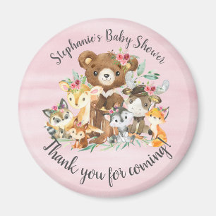 Aimant Woodland Friends Girls Baby shower Favoriser