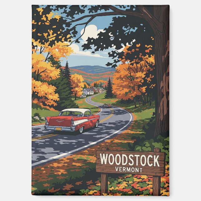 Aimant Woodstock Vermont Travel (Recto)