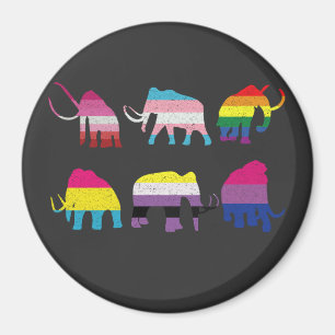 Aimant Wooly Mammoth LGBT Gay pride Mois Trans