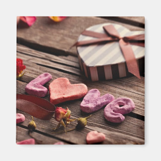 Aimant Word Love with Heart Formé Cadeau de la Saint-Vale