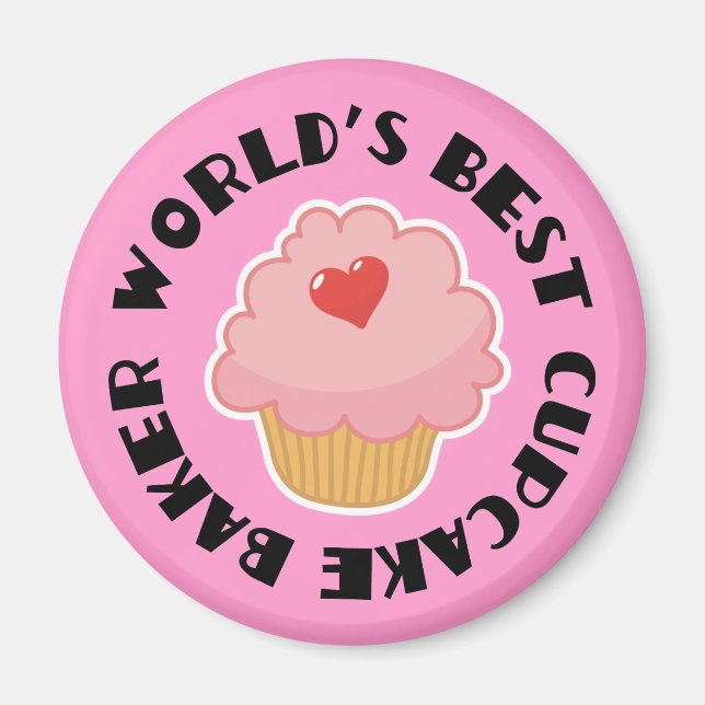 Aimant World Best Cupcake Baker Cuisine Cadeau (Devant)