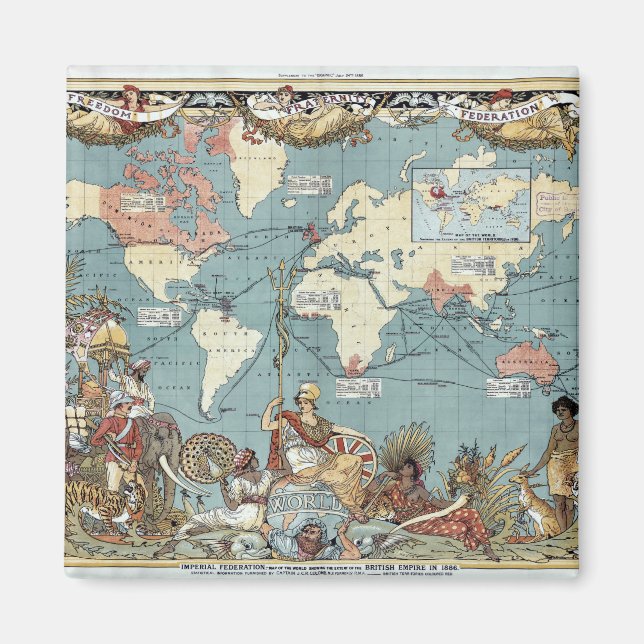 Aimant World map-British Empire-1886 (Devant)