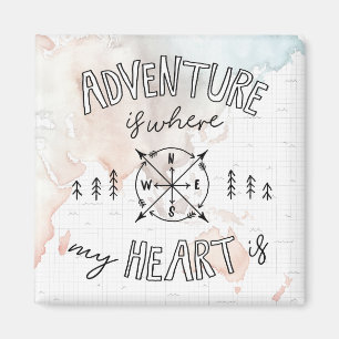 Aimant World Traveler   Adventure Is Where My Heart Is