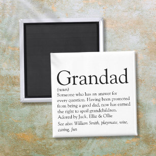 Aimant Worlds Best Ever Grandpa, Grandad, Papa Definition