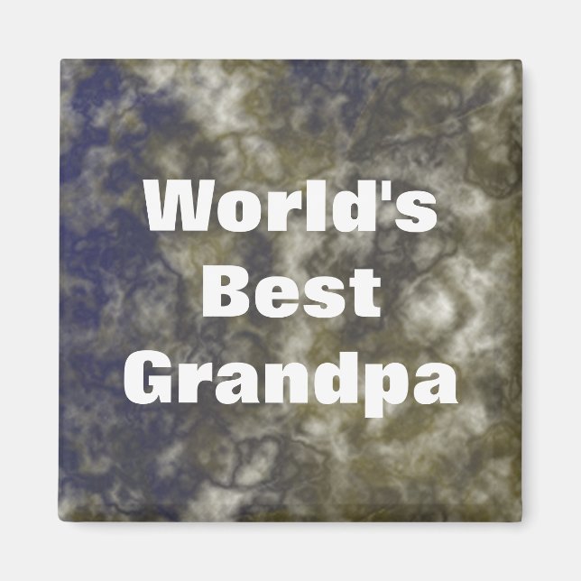 Aimant Worlds Best Grandpa Gold Blue Abstract (Devant)