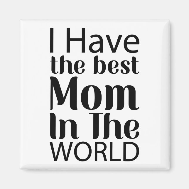 Aimant Worlds Best Mom Élégant noir et blanc Script (Devant)