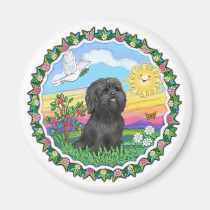 Aimant Wreath - Black Shih Tzu