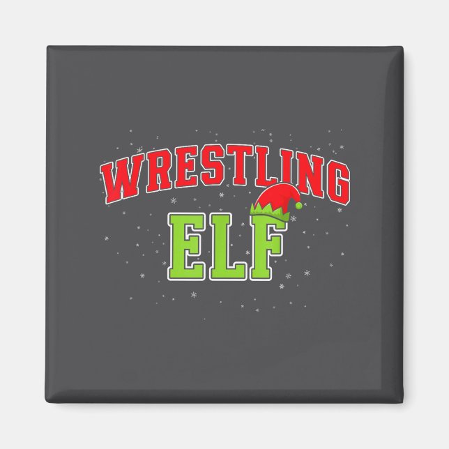 Aimant Wrestling Elf Christmas Family Matching Group Xmas (Devant)