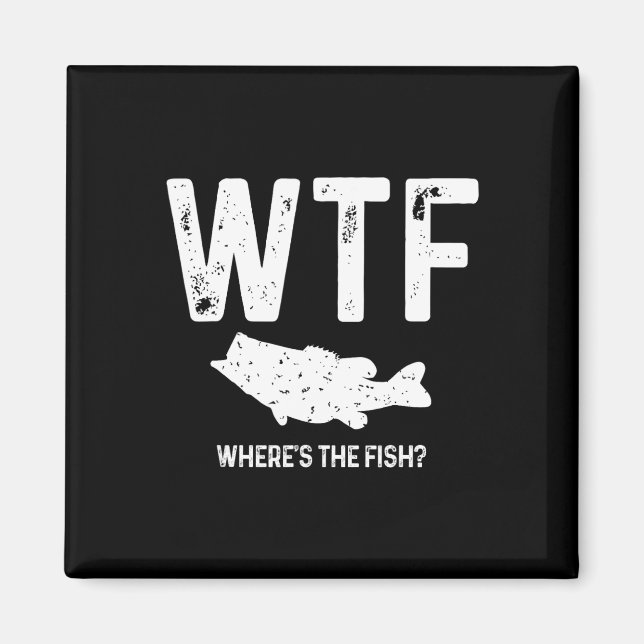 Aimant Wtf Où est le poisson à grande bouche B Funny Fish (Devant)