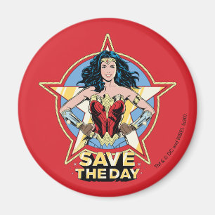 Aimant WW84 Save the Day Wonder Woman Retro Comic Art