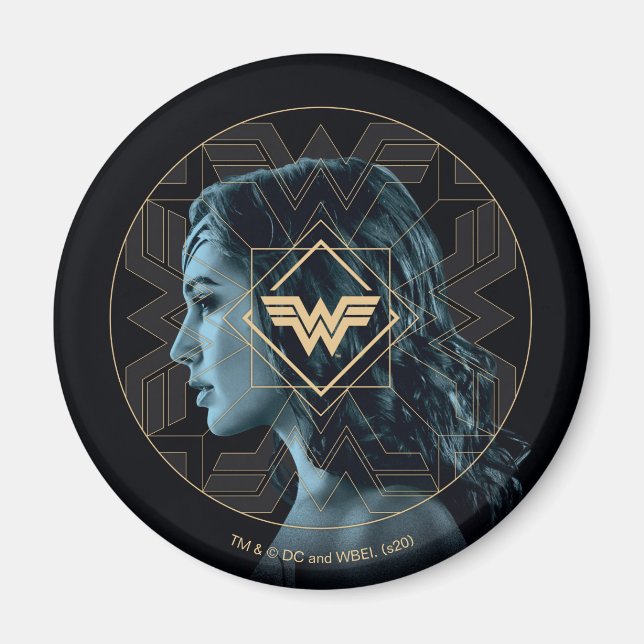 Aimant WW84 | Wonder Woman Logo Portrait à motifs (Devant)