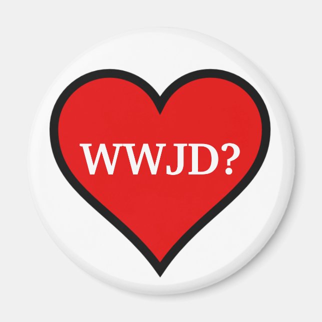 Aimant WWJD Heart (Devant)