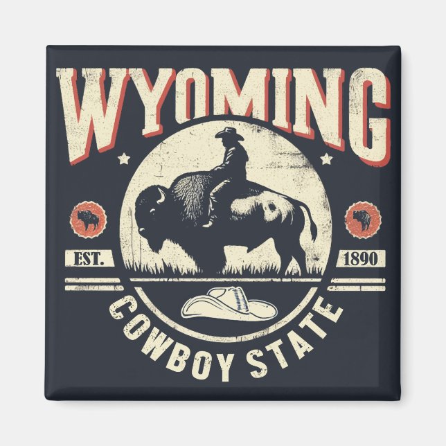 Aimant Wyoming rétro (Devant)