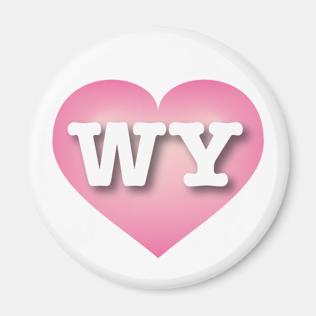Aimant Wyoming Rose Fade Heart - J'aime WY (Devant)