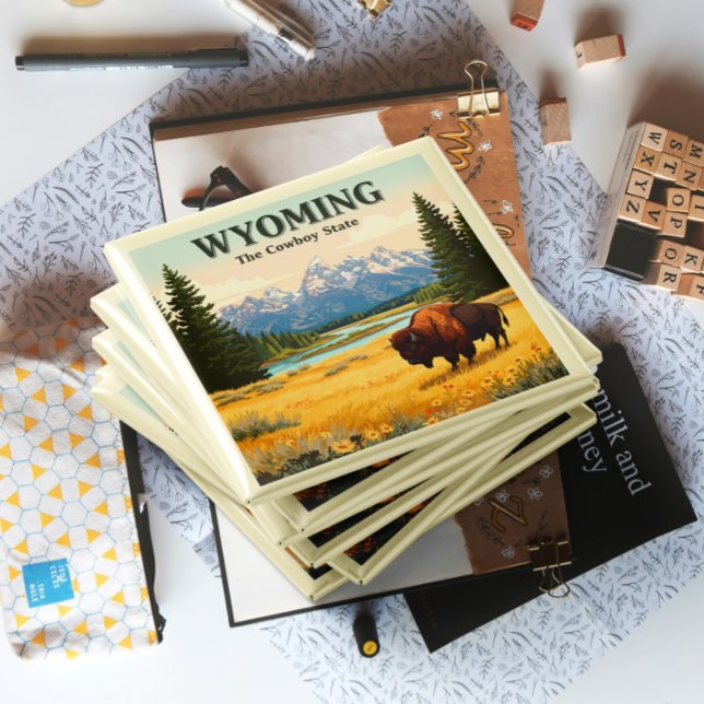 Aimant Wyoming vintage (Créateur téléchargé)
