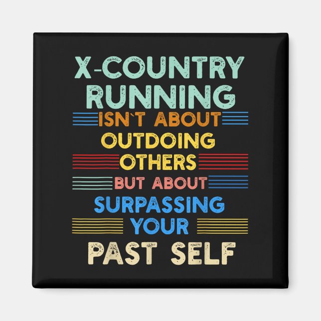 Aimant X-country Running Is Outwork Your Past Self Sitive (Devant)