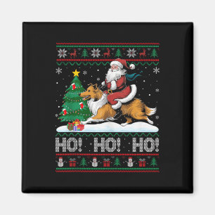 Aimant Xmas Arbre Éclairage Père Noël équitation Collie C