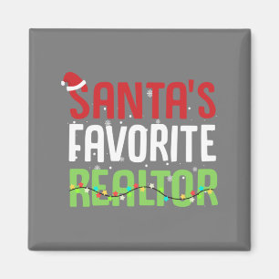 Aimant Xmas de l'agent immobilier préféré Père Noël amusa