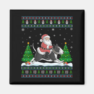 Aimant Xmas hideux Père Noël Riding Rat Terrier Chien Chr