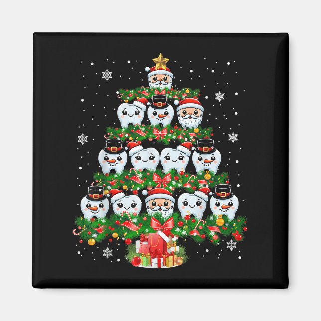 Aimant Xmas Lights Dents Docteur Dentist Dents Dents Dent (Devant)