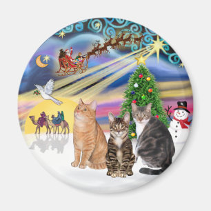 Aimant Xmas Magic (R) - Trois chats (AmSH)