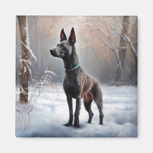 Aimant Xoloitzcuintli Laisser neiger Noël (Devant)