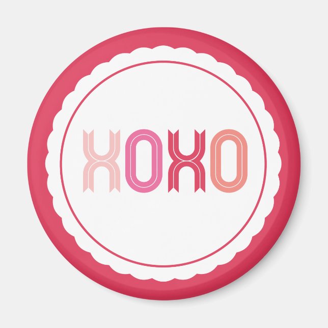 Aimant XOXO Amour & Baisers Saint Valentin sucré à saint  (Devant)