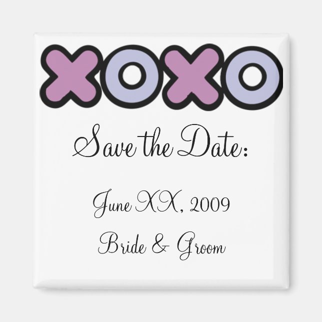 Aimant XOXO Enregistrer l'aimant de date (Devant)