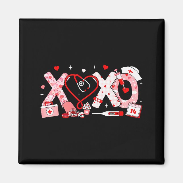 Aimant Xoxo Infirmière St-Valentin Stethoscope Saint-Vale (Devant)