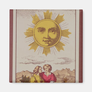 Aimant XVIIII Le Soleil, carte de tarot française du Sun