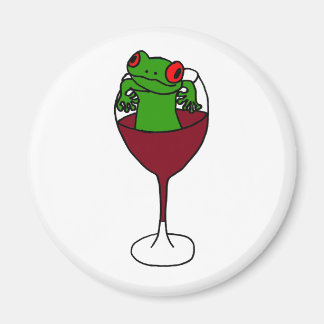 Aimant XX- Grenouille d'arbre en verre de vin