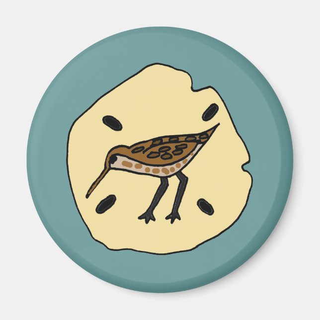 Aimant XX- Sandpiper sur un design de plage de Sanddollar (Devant)