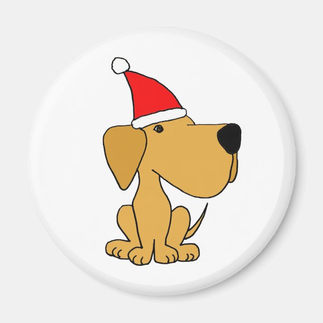 Aimant XX- Yellow Labrador Retriever portant le chapeau d (Devant)