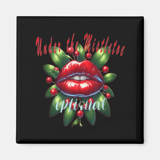Aimant Y Christmas Mistletoe Lips - Naughty Holiday Tee W (Devant)