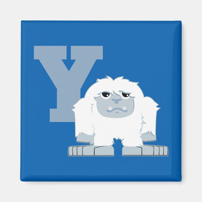 Aimant Y est pour Yeti Cute Cartoon Yeti Monster (Devant)