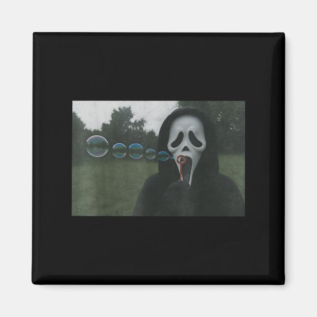 Aimant Y Face Blowbbles Funny Horreur Halloween mème (Devant)