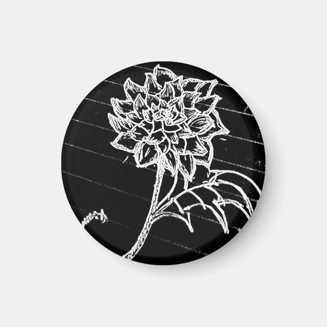 Aimant yaie roses noires fleur goth emo    (Devant)