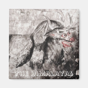 Aimant Yak, Yak - L'Art antique tibétain (Fridge Magnet)