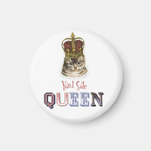 Aimant Yard Sale Queen avec Kitty en Couronne