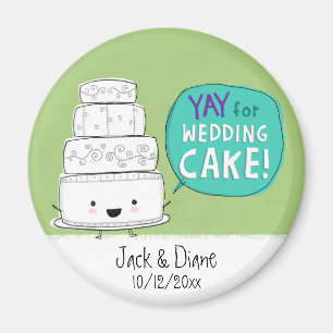 Aimant YAY pour Mariage Cake ! Personnalisable 