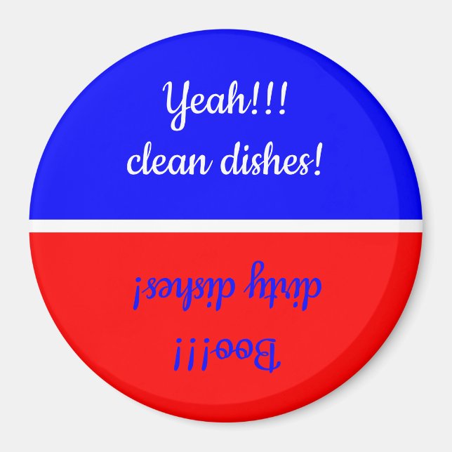 Aimant Yeah Clean/Boo Dirty Red/White/Blue Dishwasher  (Devant)