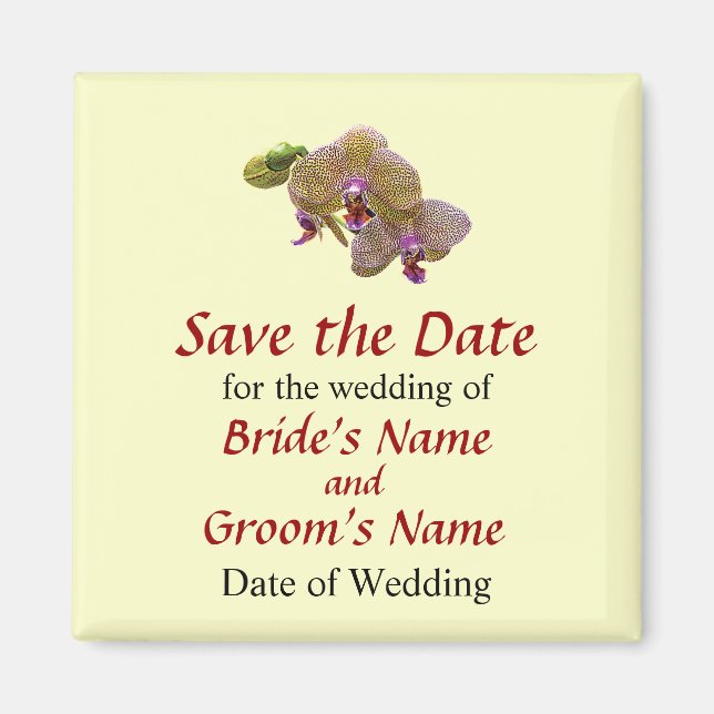 Aimant Yellow Spotted Orchid Save the Date (Devant)