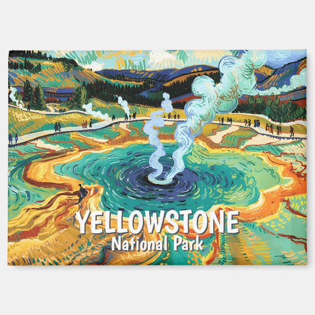 Aimant Yellowstone Grand Prismatic Spring Van Gogh Person (Recto)