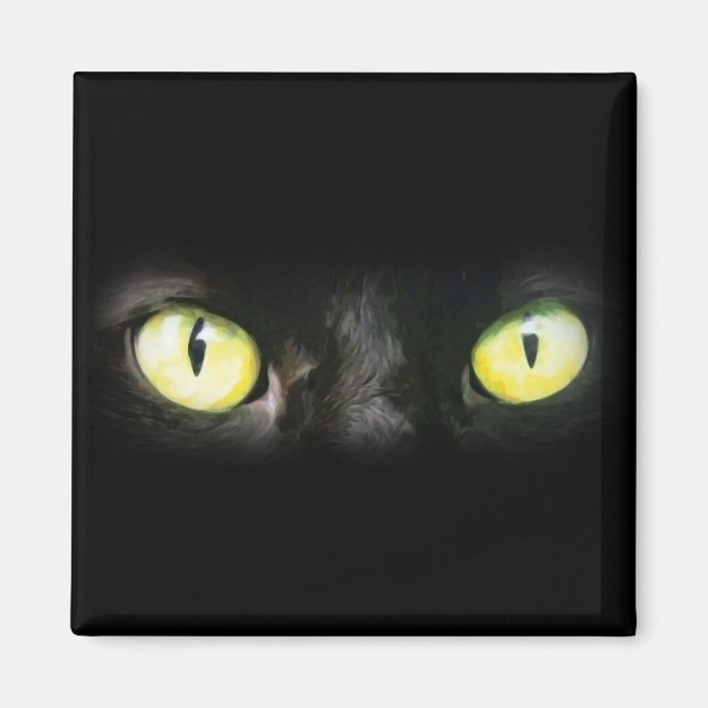 Aimant Yeux de chat, tache noire et jaune (Devant)