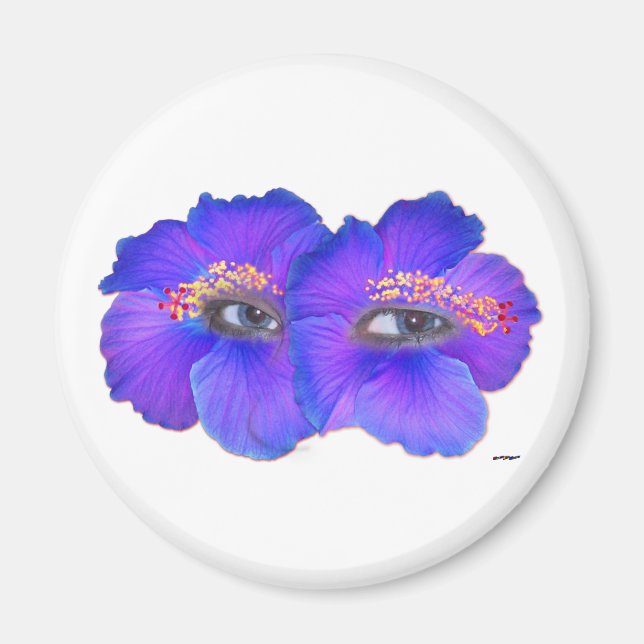 Aimant Yeux d'Hibiscus - Bleu (Devant)
