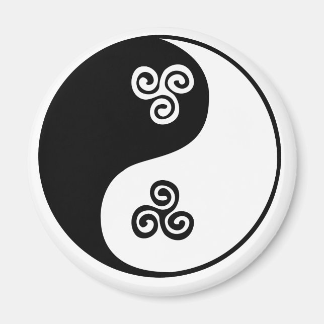 Aimant Yin Yang Celtic Tri Spiral (Devant)